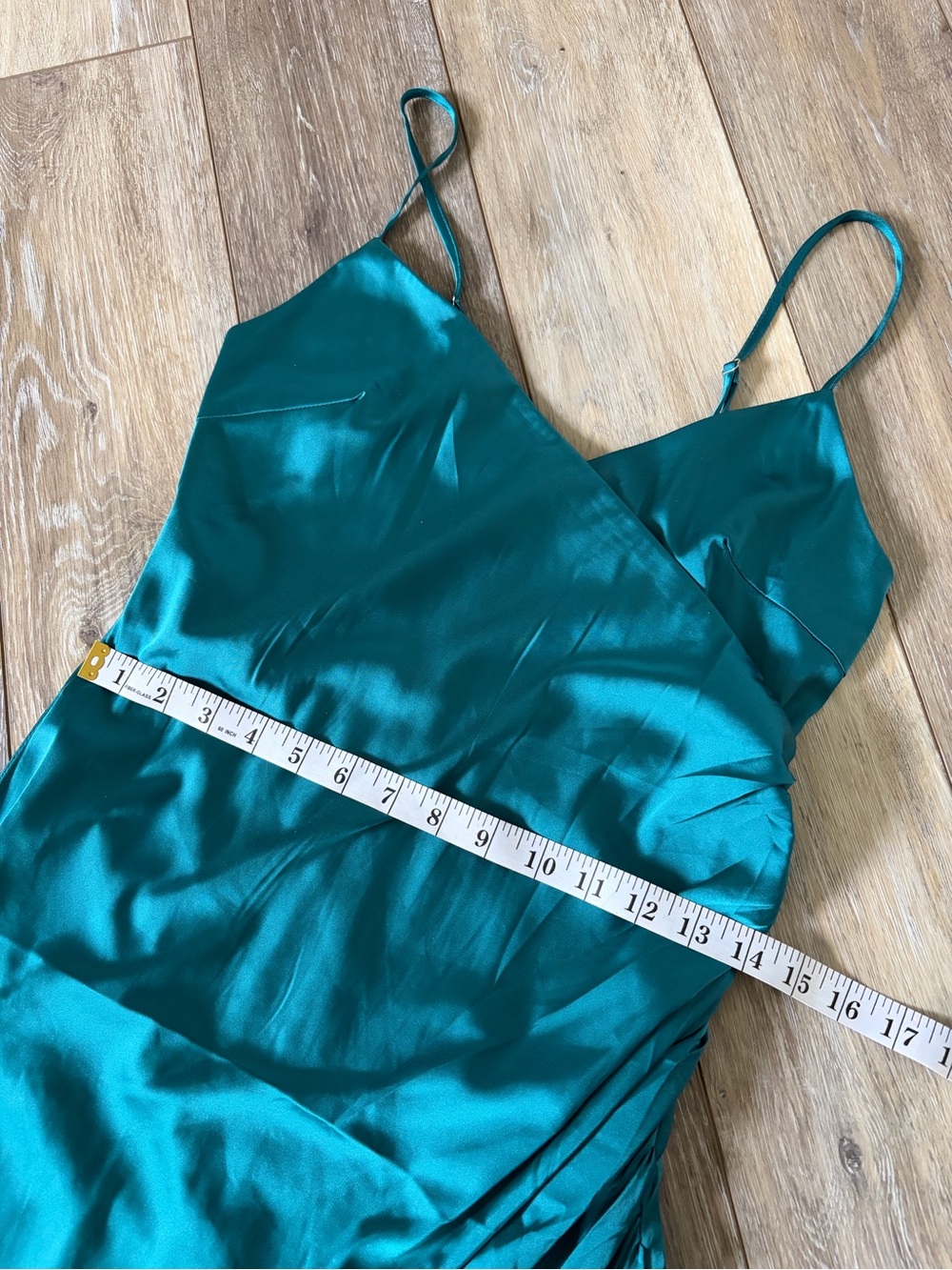 Forever 21 Teal Satin Slip Maxi Dress - Picture 9 of 12